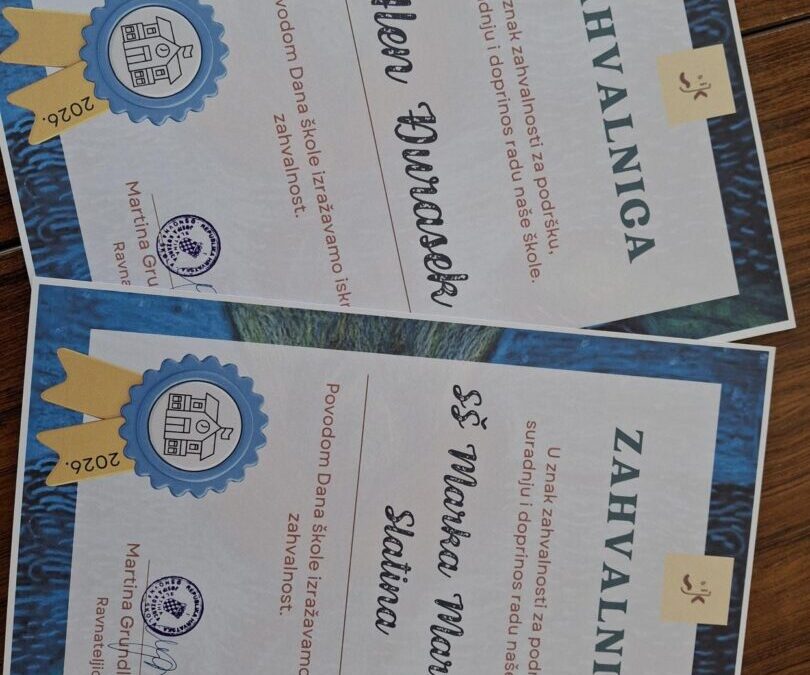 Dan škole 2026. – zahvale